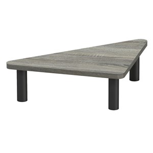 Pemberly Row Turn-N-Tube Wood Corner Monitor Riser Stand in Oak Gray/Black