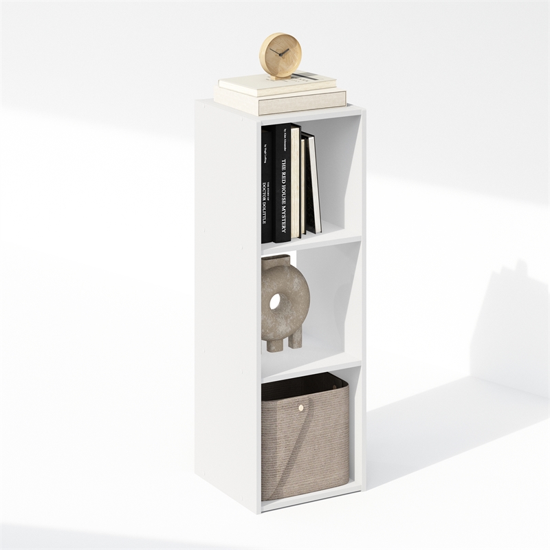 Pemberly Row Cubic Storage Cabinet in Bookcase in Bookshelf in 3-Cube in White