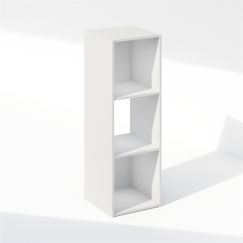 Pemberly Row Cubic Storage Cabinet in Bookcase in Bookshelf in 3-Cube in White