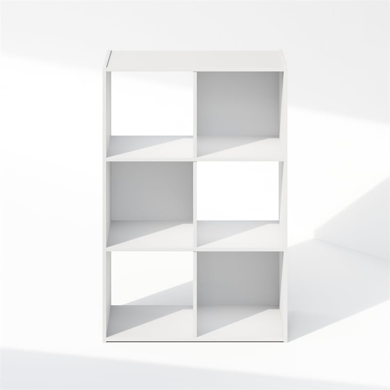 Pemberly Row Cubic Storage Cabinet in Bookcase in Bookshelf in 6-Cube in White