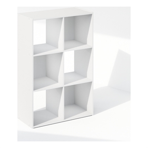 Pemberly Row Cubic Storage Cabinet in Bookcase in Bookshelf in 6-Cube in White
