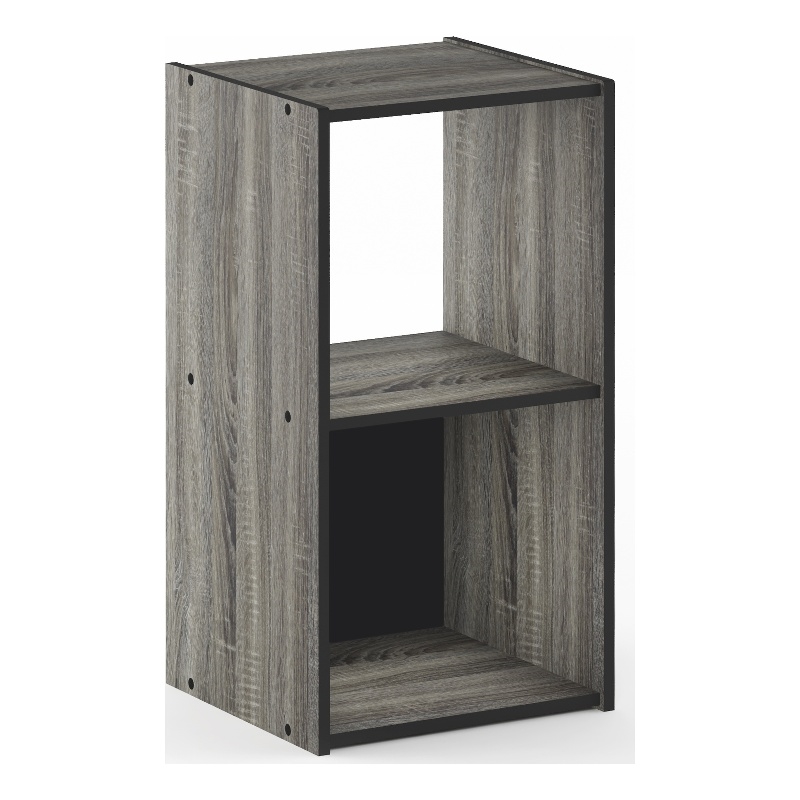 Pemberly Row Cubic Storage Cabinet in 2x1 in French Oak/Black