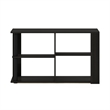 Pemberly Row Narrow Coffee Table with Shelves in Espresso/Black