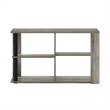 Pemberly Row Narrow Coffee Table with Shelves in French Oak/Black