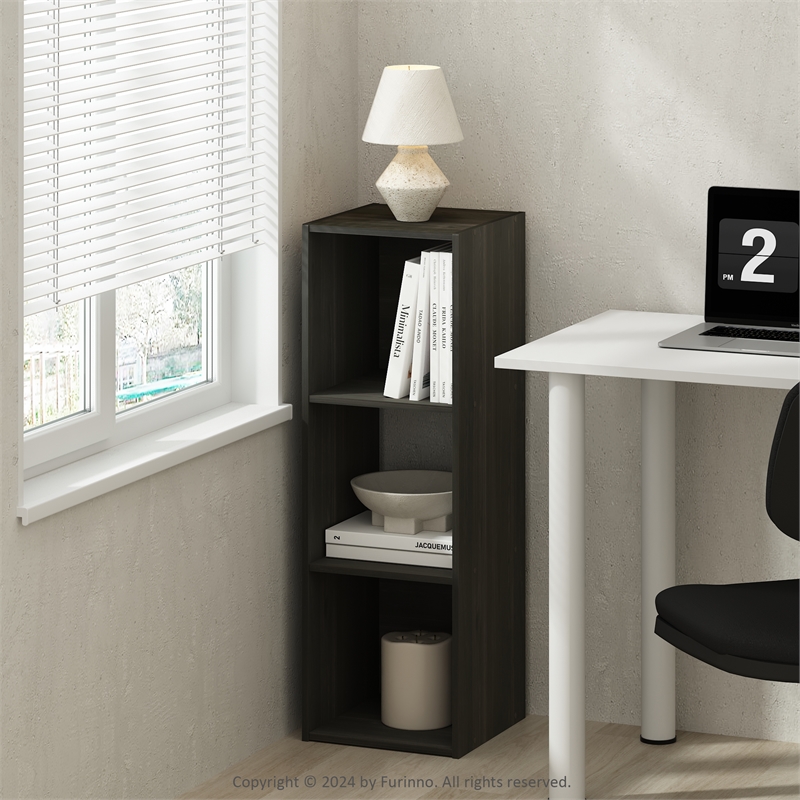 Pemberly Row Cubic Storage Cabinet in Bookcase in Bookshelf in 3-Cube Espresso