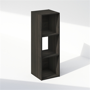 Pemberly Row Cubic Storage Cabinet in Bookcase in Bookshelf in 3-Cube Espresso