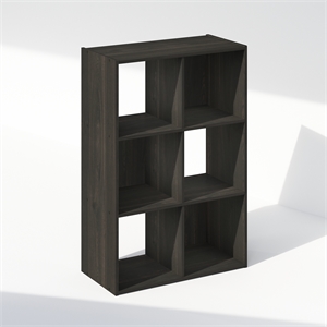 Pemberly Row Cubic Storage Cabinet in Bookcase in Bookshelf in 6-Cube Espresso