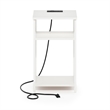 Pemberly Row 3-Tier Metal Frame Open Storage Side Table in End White