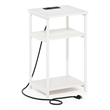 Pemberly Row 3-Tier Metal Frame Open Storage Side Table in End White
