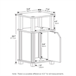 Pemberly Row Contemporary 3-Tier End Table with Door in French Oak/Black