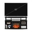 Pemberly Row Open Shelving Storage Fireplace Entertainment Americano/Black