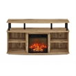 Pemberly Row Open Shelving Storage Fireplace Entertainment Flagstaff Oak/Black