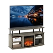 Pemberly Row Open Shelving Storage Fireplace French Oak Gray/Black