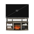 Pemberly Row Open Shelving Storage Fireplace French Oak Gray/Black