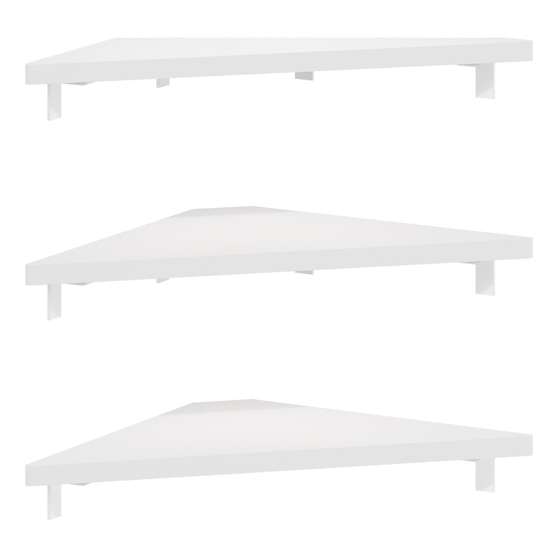 Pemberly Row Triangle Corner Floating Shelves in Wall Mount Display Set of 3