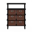 Pemberly Row Turn-N-Tube Engineered Wood Console Table in Black Oak/Brown