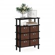 Pemberly Row Turn-N-Tube Engineered Wood Console Table in Black Oak/Brown