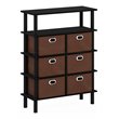 Pemberly Row Turn-N-Tube Engineered Wood Console Table in Black Oak/Brown