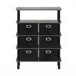 Pemberly Row Turn-N-Tube Engineered Wood Console Table in French Oak Gray/Black