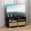 Pemberly Row Entertainment Center with Bin Drawers in Dark Espresso