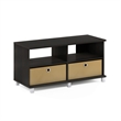 Pemberly Row Entertainment Center with Bin Drawers in Dark Espresso