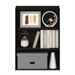 Pemberly Row Contemporary 3-Tier Open Shelf in Dark Espresso