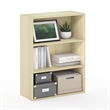 Pemberly Row Contemporary 3-Tier Wood Open Shelf in Maple Finish