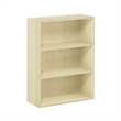 Pemberly Row Contemporary 3-Tier Wood Open Shelf in Maple Finish