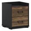Pemberly Row Modern Bedroom Bedside Tables Handle Columbia Walnut/Black