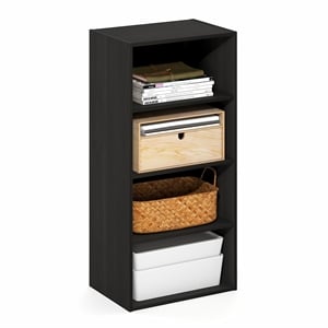 Pemberly Row 4-Tier Open Shelf Bookcase 11x17x35-inches in Espresso