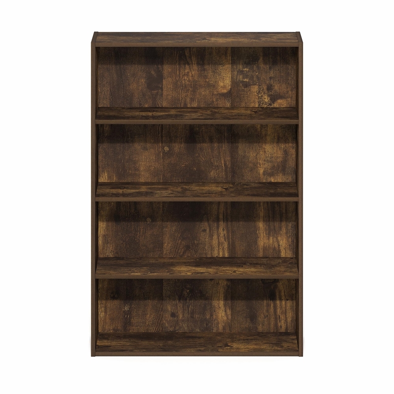 Pemberly Row 4-Tier Open Shelf Bookcase 6x24x35-inches in Amber Pine