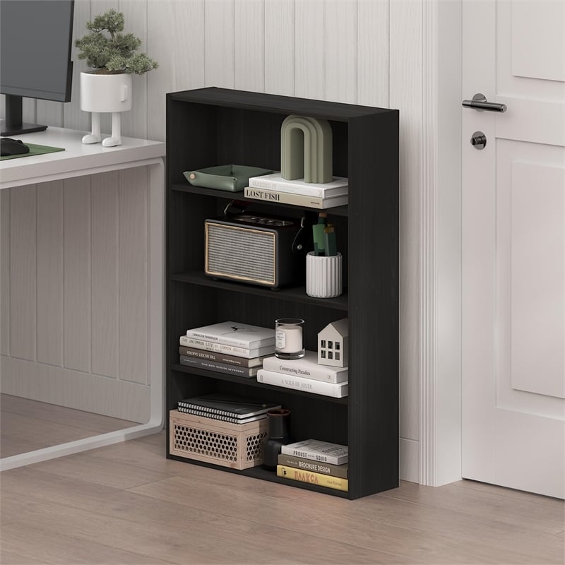 Pemberly Row 4-Tier Open Shelf Bookcase 6x24x35-inches in Espresso