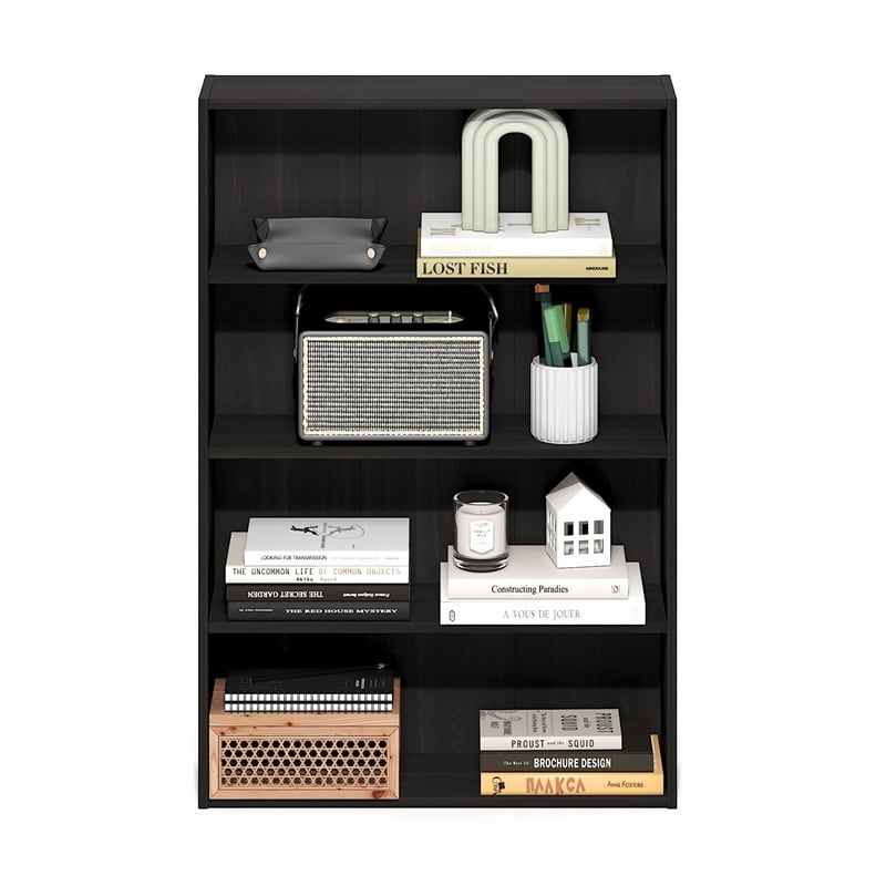 Pemberly Row 4-Tier Open Shelf Bookcase 6x24x35-inches in Espresso