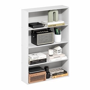 Pemberly Row 4-Tier Open Shelf Bookcase 6x24x35-inches in White