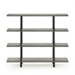 Pemberly Row Turn-N-Tube Wood 4-Tier Wide Display Shelf in French Oak Gray