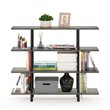 Pemberly Row Turn-N-Tube Wood 4-Tier Wide Display Shelf in French Oak Gray