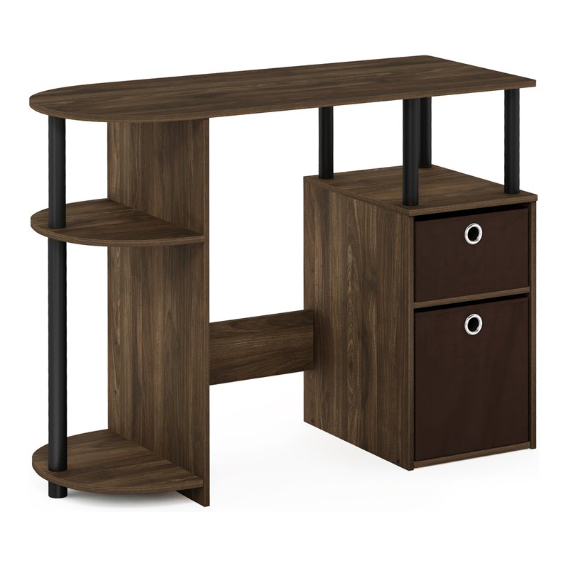 Pemberly Row Engineered Wood Computer/Study Desk in Columbia Walnut