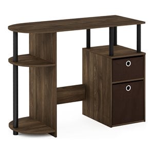 Pemberly Row Engineered Wood Computer/Study Desk in Columbia Walnut