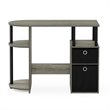 Pemberly Row Engineered Wood Computer/Study Desk in Oak Gray/Black