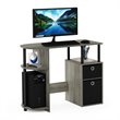 Pemberly Row Engineered Wood Computer/Study Desk in Oak Gray/Black