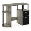 Pemberly Row Engineered Wood Computer/Study Desk in Oak Gray/Black