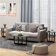 Pemberly Row Engineered Wood Oval End Table in French Oak Gray/Black (Set of 2)