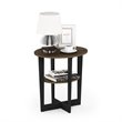 Pemberly Row Contemporary Engineered Wood Oval End Table - Columbia Walnut/Black