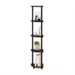 Pemberly Row 5-Tier Corner Display Rack Multipurpose in Amber Pine/Black