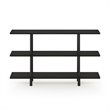 Pemberly Row Turn-N-Tube Wood 3-Tier Wide Display Shelf in Espresso/Black