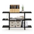 Pemberly Row Turn-N-Tube Wood 3-Tier Wide Display Shelf in Espresso/Black