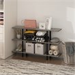 Pemberly Row Turn-N-Tube Wood 3-Tier Wide Display Shelf in French Oak Gray