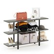 Pemberly Row Turn-N-Tube Wood 3-Tier Wide Display Shelf in French Oak Gray