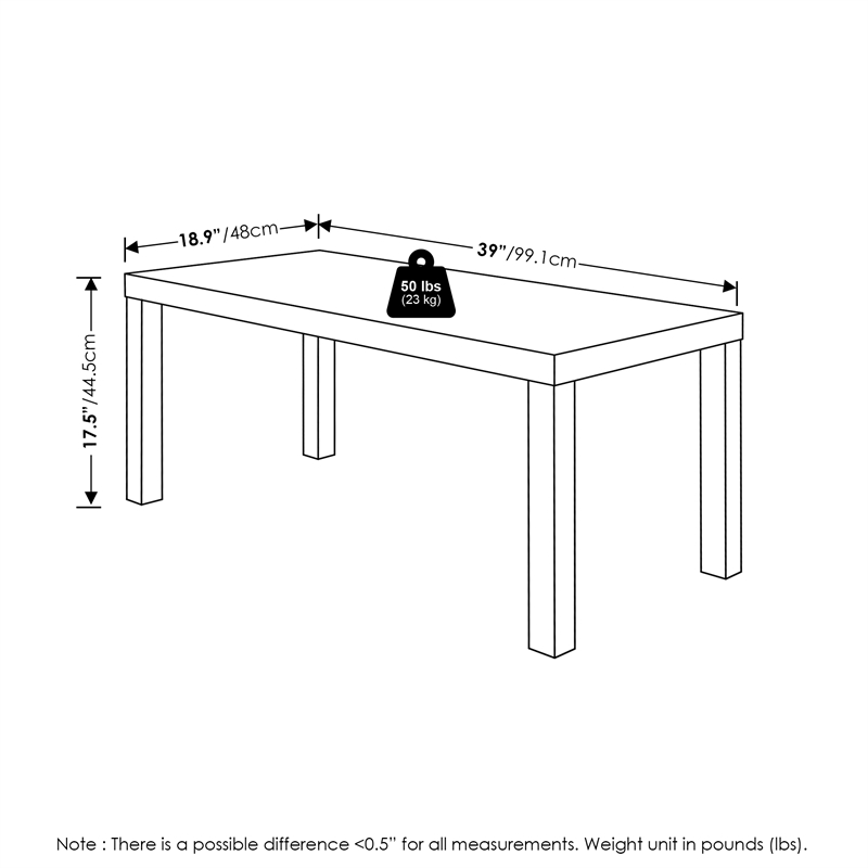 Pemberly Row Contemporary Coffee Table for Living Room in Amber Pine