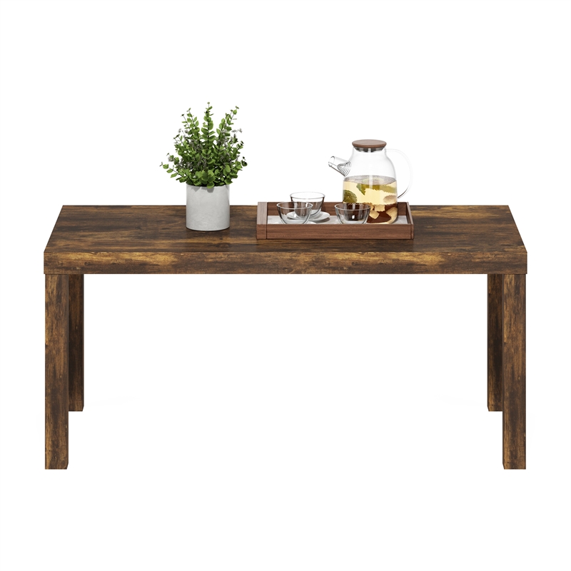 Pemberly Row Contemporary Coffee Table for Living Room in Amber Pine